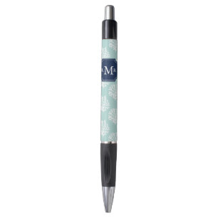 Blue Coral Reef Pattern Monogrammed