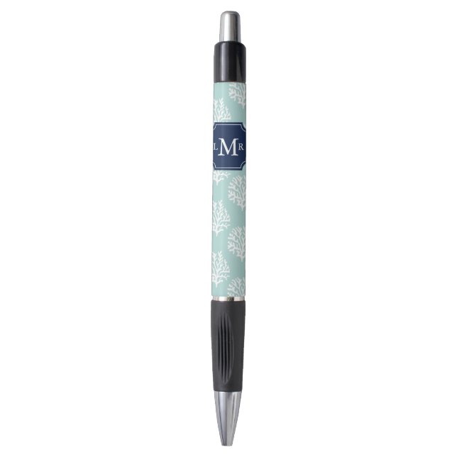 Blue Coral Reef Pattern Monogrammed (Front Vertical)