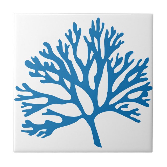 blue coral silhouette tile (Front)