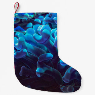 Blue coral small christmas stocking