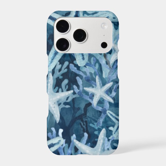 Blue Coral Starfish Beachy Pattern (Back)