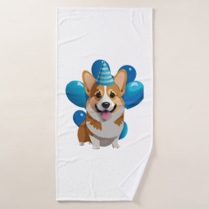 Blue Corgi Birthday Classic T-Shirt (1) Bath Towel