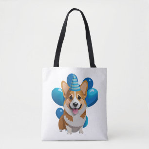 Blue Corgi Birthday Classic T-Shirt (1) Tote Bag