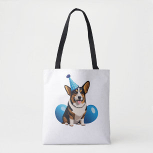 Blue Corgi Birthday Classic T-Shirt Tote Bag