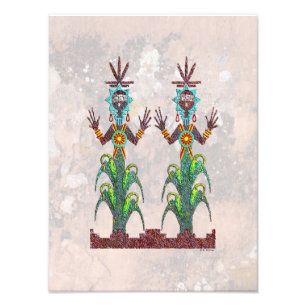 Blue Corn People, Navajo Mythology and their sand Photo Print