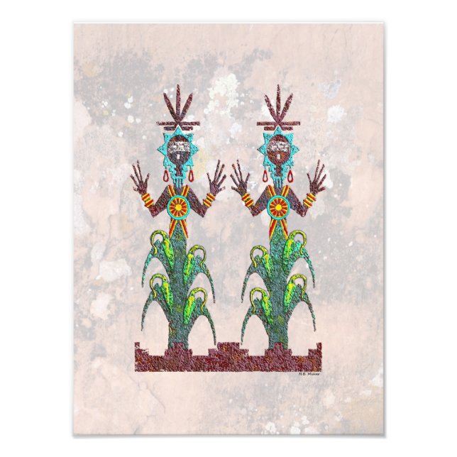 Blue Corn People, Navajo Mythology and their sand Photo Print (Front)