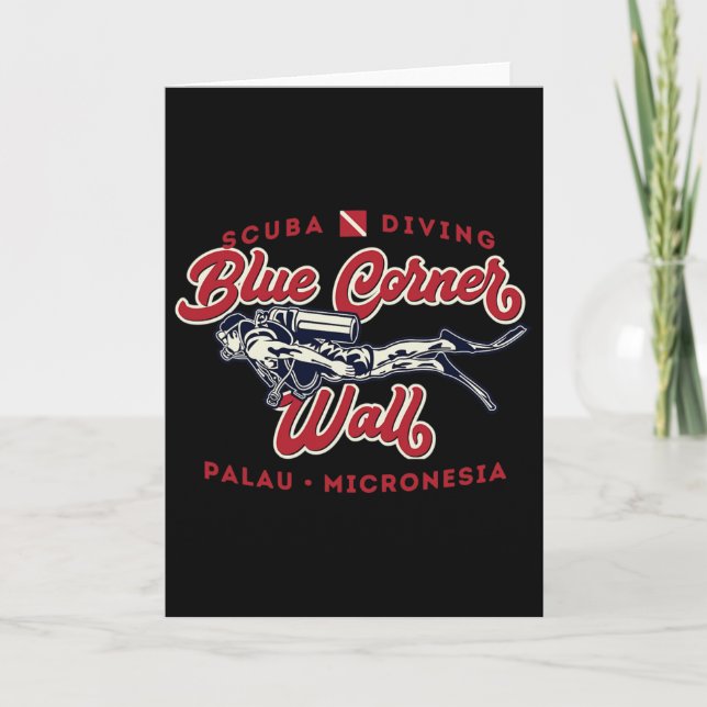Blue Corner Wall Palau Micronesia Scu Diver  Card (Front)