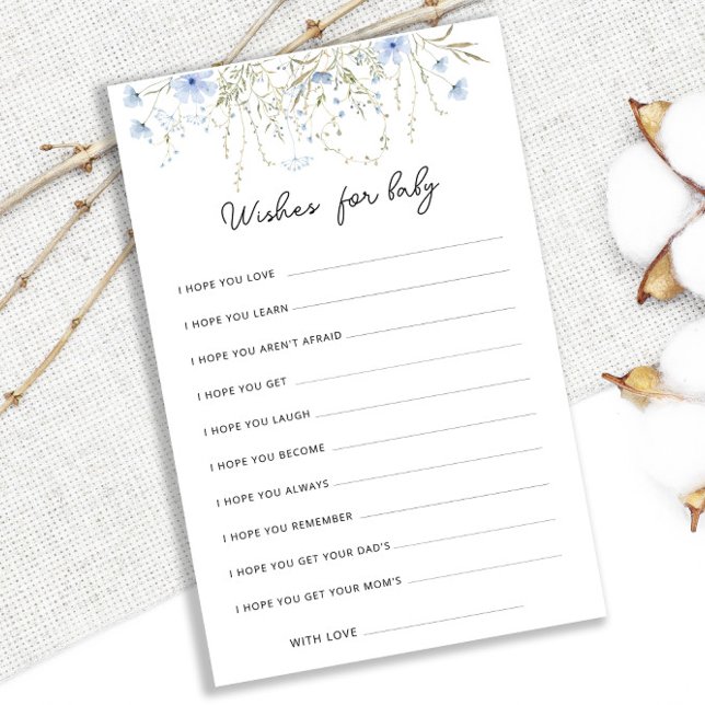 Blue Cornflower Baby Shower Wishes For Baby Advice (Creator Uploaded)