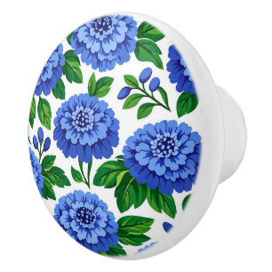 💙Blue Cornflower Bloom Ceramic Knob