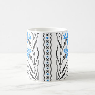Blue Cornflower cross-stitch design Coffee Mug