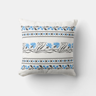 Blue Cornflower cross-stitch design Cushion