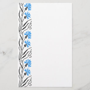Blue Cornflower cross-stitch design Flyer