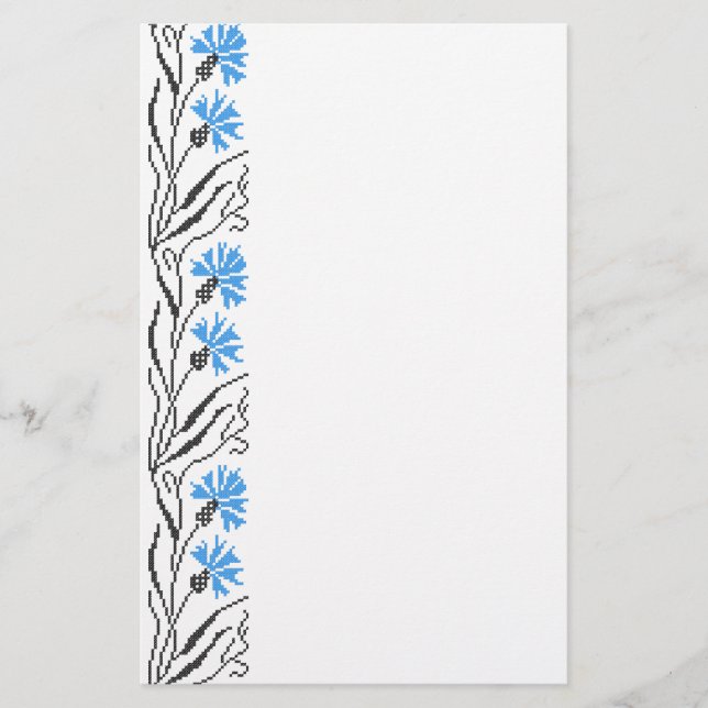 Blue Cornflower cross-stitch design Flyer (Front)