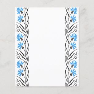 Blue Cornflower cross-stitch design Flyer
