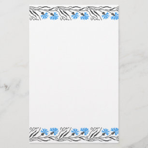 Blue Cornflower cross-stitch design Flyer