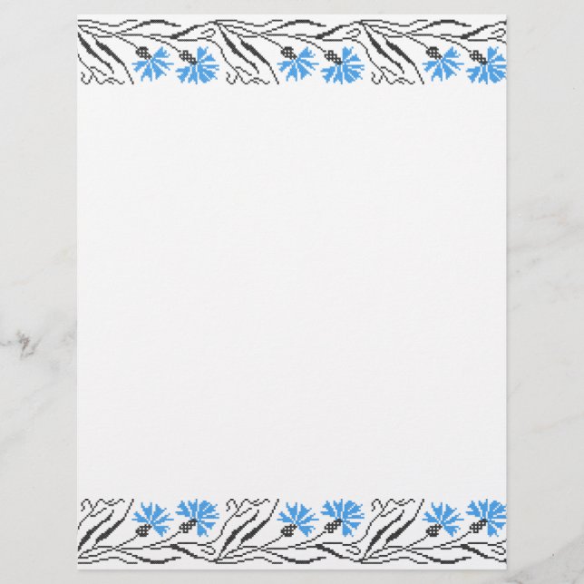 Blue Cornflower cross-stitch design Flyer (Front)