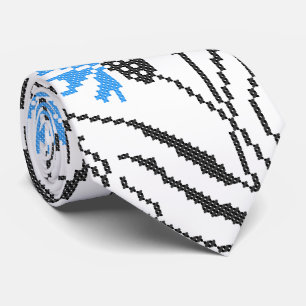 Blue Cornflower cross-stitch design Tie
