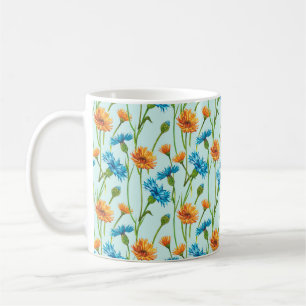 Blue Cornflower Herb or bachelor button flower bou Coffee Mug