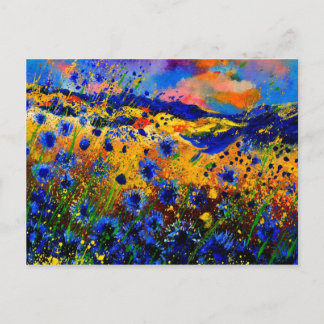 blue cornflowers 0746 postcard