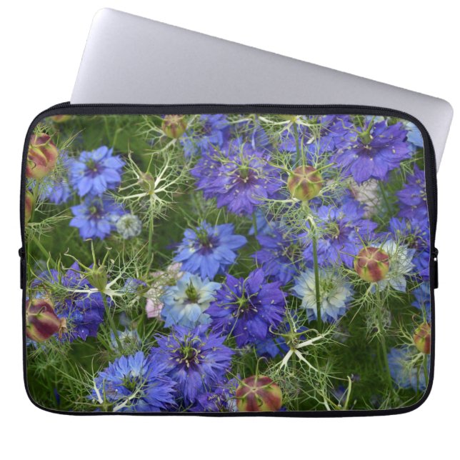Blue cornflowers laptop sleeve (Front)