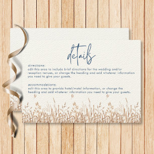 Blue Cornflowers & Wheat Field Modern Details Enclosure Card