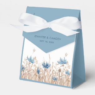 Blue Cornflowers & Wheat Field Wedding  Favour Box