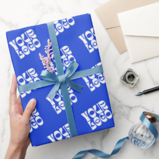 Blue Corporate Business Logo Wrapping Paper