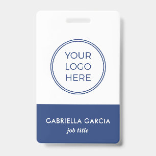 Blue Corporate Employee Logo Barcode ID badge