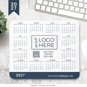 Blue Corporate Logo 2027 Calendar Mouse Pad