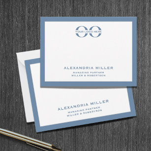 Blue Corporate Logo Branded Dual Sided Note Card