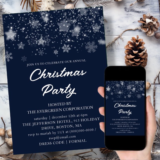 Blue Corporate | Office Christmas Holiday Party Invitation (Creator Uploaded)
