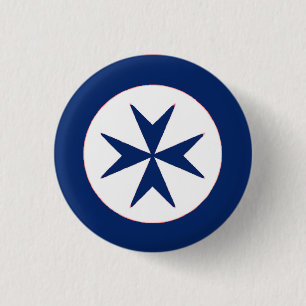 BLUE CORSAIR STYLE octagon cross 3 Cm Round Badge
