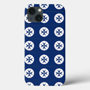 BLUE CORSAIR STYLE octagon cross iPhone 13 Case