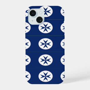 BLUE CORSAIR STYLE octagon cross iPhone 15 Case