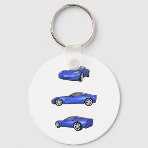 Blue Corvette: Key Ring