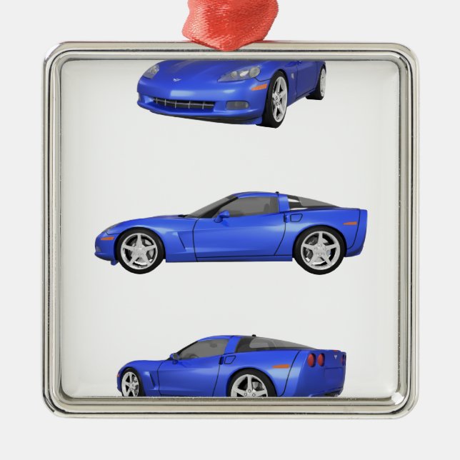 Blue Corvette: Metal Ornament (Front)