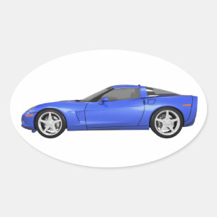 Blue Corvette: Oval Sticker