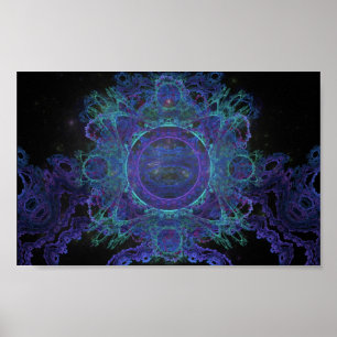 Blue Cosmic Flower, #1 Poster