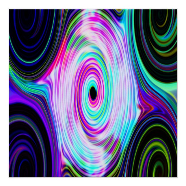 Blue Cosmic Rays 5 Swirl Perfect Poster (Front)