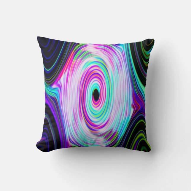 Blue Cosmic Rays 5 Swirl Pillow (Front)