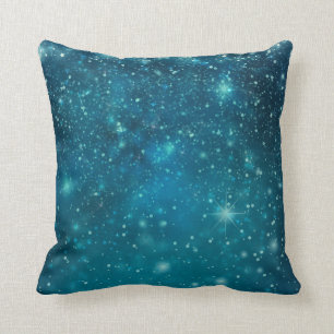 Blue Cosmic Spacey Starry Sky Cushion