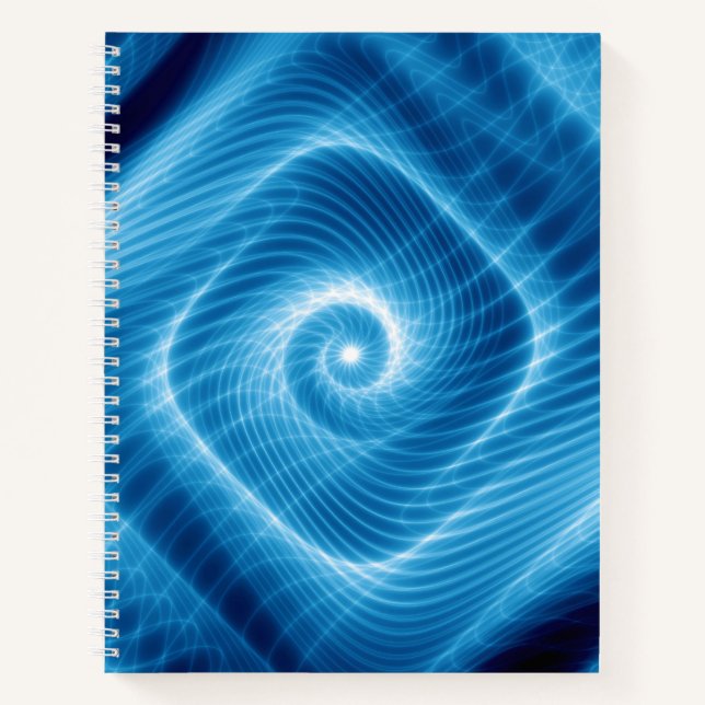 Blue Cosmic Spiral Nebula Notebook (Front)