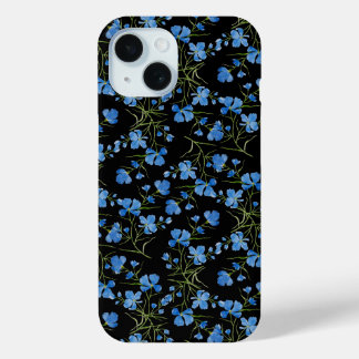 Blue Cosmos Flowers iPhone 15 Case