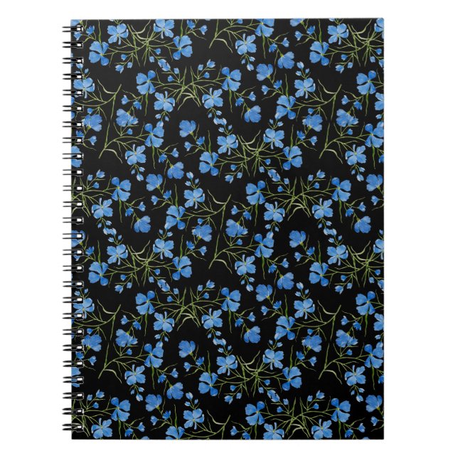 Blue Cosmos Flowers Notebook (Front)