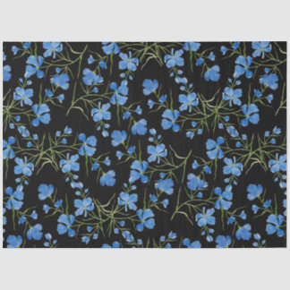 Blue Cosmos Flowers Tissue Paper