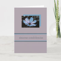 blue cosmos spanish sympathy card