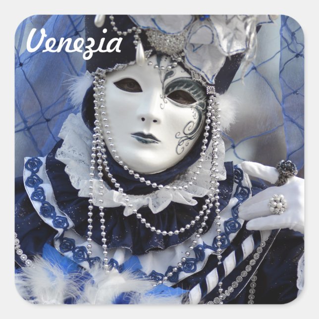 Blue Costume Square Sticker (Front)