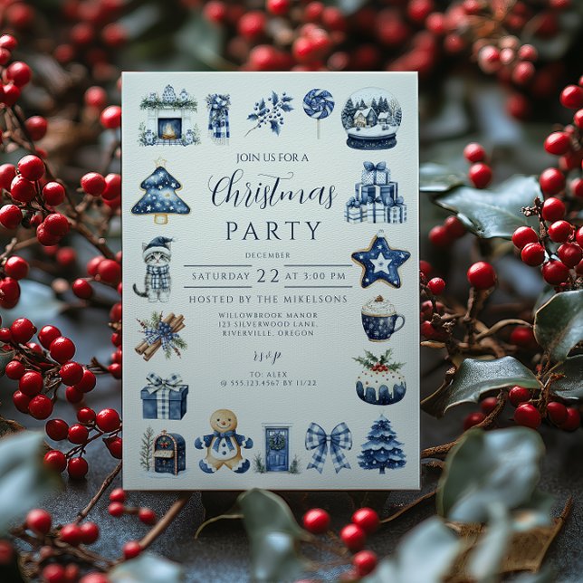 Blue Cosy Christmas Invitation (Creator Uploaded)