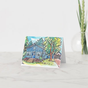 Blue Cottage Card