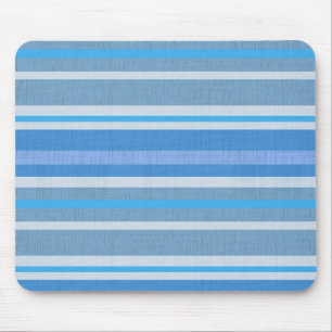 Blue Cotton Stripes Mouse Pad